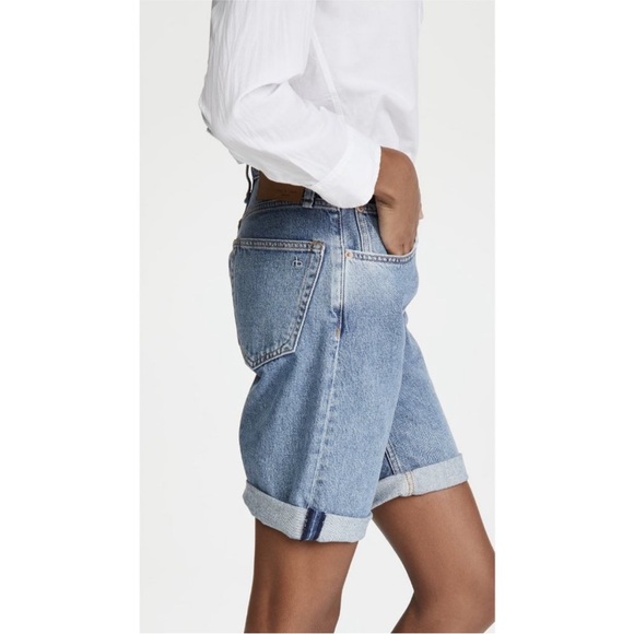 Rag & Bone 24 Rosa Mid Rise Walking 0180 Shorts bermuda Blue Denim Jean cotton - Picture 2 of 13